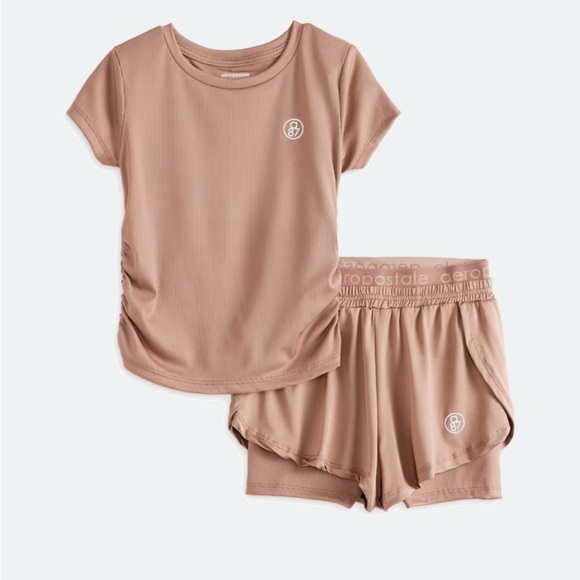 NEW Aeropostale Shirt and Shorts Lounge Athleticwear Set Size 7-8 - Picture 1 of 8